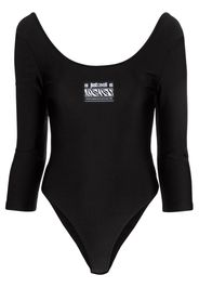 Just Cavalli logo-patch scoop-neck bodysuit - Nero