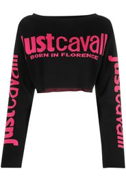 Just Cavalli Top con ricamo - Nero