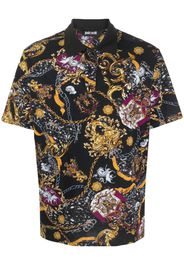 Just Cavalli baroque-print cotton polo shirt - Nero