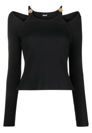 Just Cavalli cut-out detail ribbed top - Nero