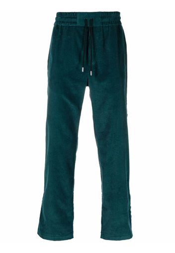 Just Don checked-stripe corduroy trousers - Verde
