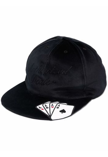 Just Don velvet card-embroidered cap - Nero