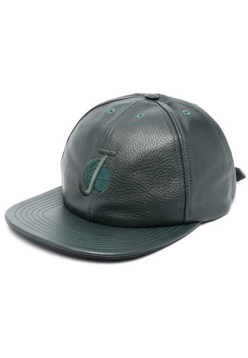 Just Don embroidered-logo leather cap - Verde