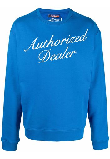 Just Don Authorized Dealer-print rib-trimmed sweatshirt - Blu