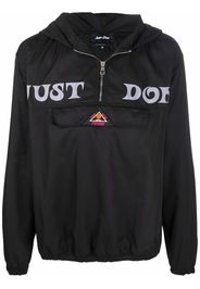 Just Don logo-print hooded windbreaker - Nero