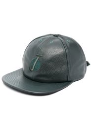 Just Don embroidered-logo leather cap - Verde