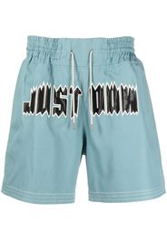 Just Don logo-print deck shorts - Blu