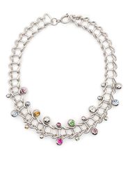 Justine Clenquet Mindy crystal-embellished choker - Argento