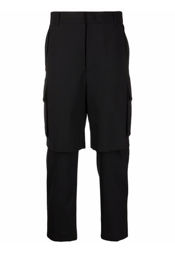 Juun.J layered straight-leg trousers - Nero