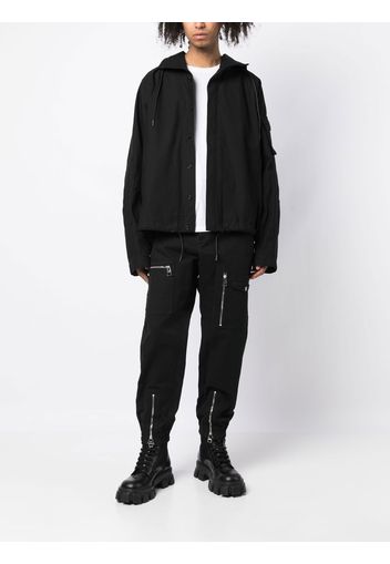 Juun.J drawstring hood shirt jacket - Nero