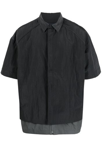 Juun.J layered-effect short-sleeve shirt - Grigio