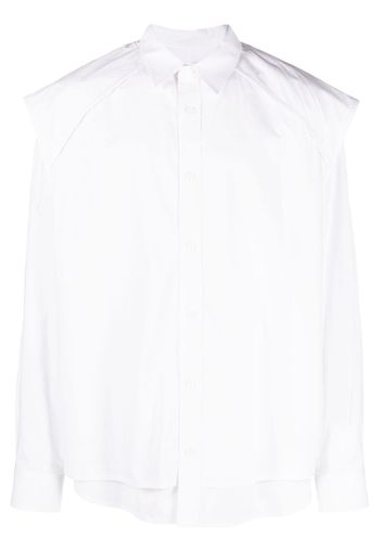 Juun.J overlapping-panel cotton shirt - Bianco