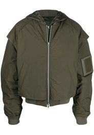 Juun.J logo-appliqué bomber jacket - Verde