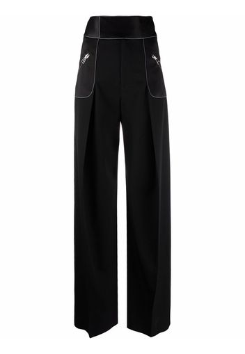 JW Anderson WIDE LEG TUXEDO TROUSERS - Nero