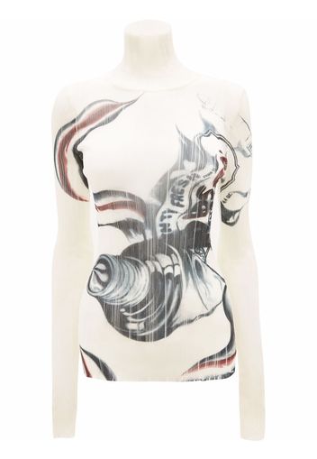 JW Anderson SHEER PLEATED PRINT UNDERPINNING - Bianco