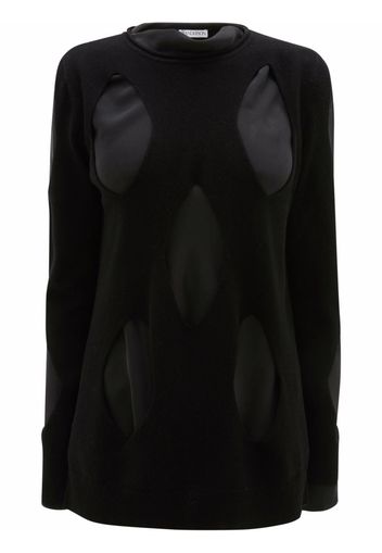 JW Anderson CREWNECK DIAMOND CUT OUT JUMPER - Nero