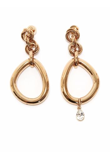 JW Anderson OVERSIZED LINK CHAIN EARRINGS WITH CRYSTAL - Oro