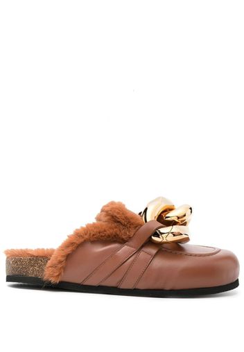 JW Anderson Mocassini con bordo in shearling - Marrone