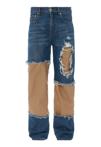 JW Anderson Jeans dritti con effetto vissuto - Blu