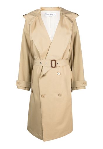 JW Anderson hooded double-breasted trench coat - Toni neutri