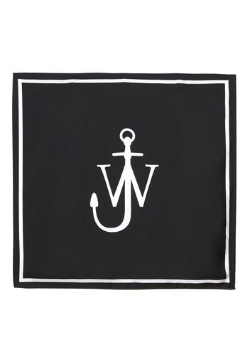 JW Anderson Anchor logo-print silk scarf - Nero