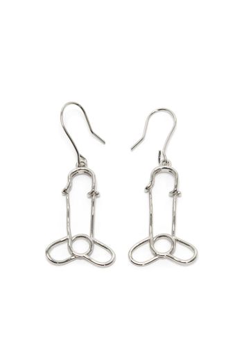 JW Anderson safety-pin pendant earrings - Argento