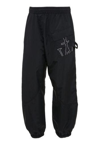 JW Anderson Pantaloni sportivi con ricamo - Nero