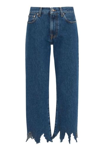 JW Anderson logo-patch laser-cut detail jeans - Blu