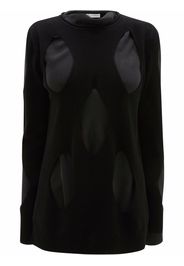 JW Anderson CREWNECK DIAMOND CUT OUT JUMPER - Nero