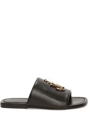 JW Anderson Sandali slides con applicazione JW Anchor - Nero