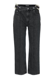 JW Anderson chain-detail straight leg cropped jeans - Nero