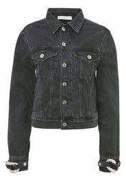 JW Anderson chain-link detail denim jacket - Nero