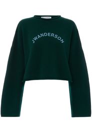 JW Anderson Maglione crop con stampa - Verde