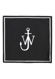 JW Anderson Anchor logo-print silk scarf - Nero