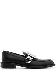 JW Anderson logo-engraved leather loafers - Nero