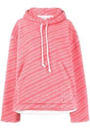 JW Anderson logo-embroidered fleece-textured hoodie - Rosa