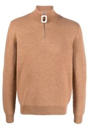 JW Anderson Puller half-zip ribbed jumper - Marrone