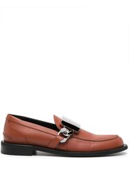 JW Anderson logo-plaque leather loafers - Nero