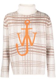 JW Anderson tartan-check roll-neck jumper - Bianco