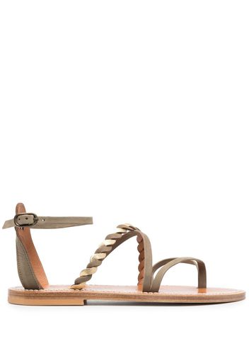 K. Jacques braid-detail calf-leather sandals - Verde