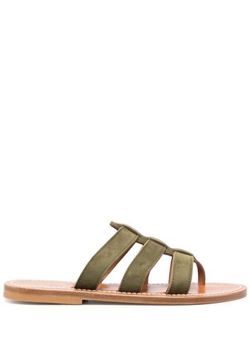 K. Jacques caged-design calf-leather slides - Verde