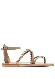 K. Jacques braid-detail calf-leather sandals - Verde