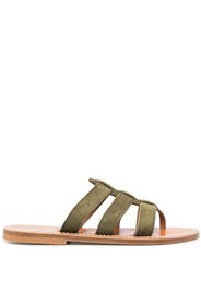 K. Jacques caged-design calf-leather slides - Verde