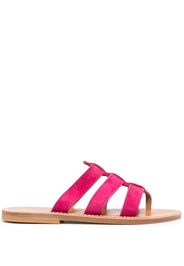 K. Jacques caged-design calf-leather slides - Rosa