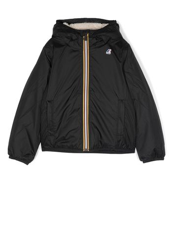 K Way Kids logo-print hooded jacket - Nero