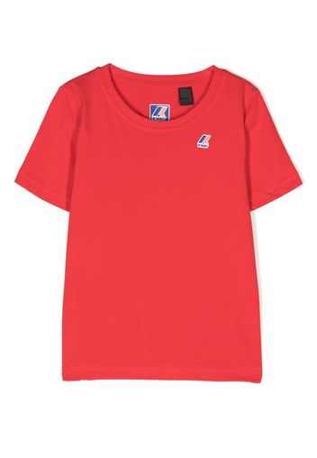 K Way Kids logo-patch cotton T-shirt - Rosso