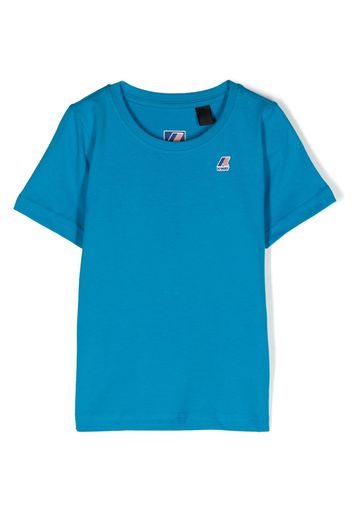 K Way Kids logo-print cotton T-shirt - Blu