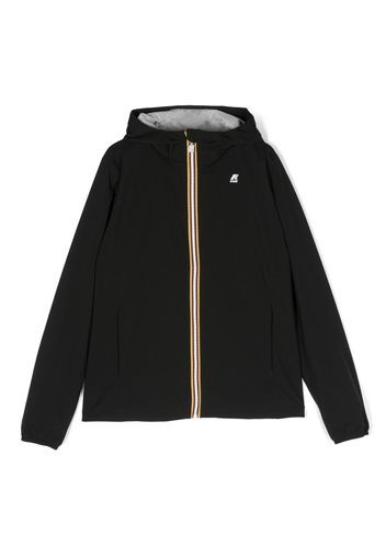 K Way Kids embroidered-logo zipped hoodie - Nero