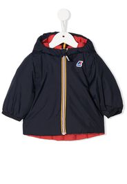 K Way Kids logo-patch zip-up padded jacket - Blu