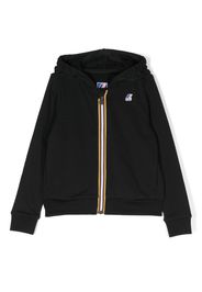 K Way Kids logo-patch zip-up hoodie - Nero